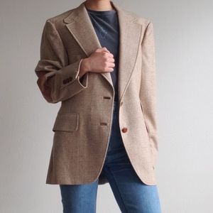 Vintage Caramel Plaid Blazer